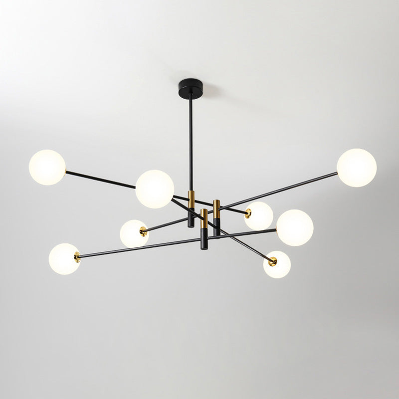 Contemporain Scandinave Magique Haricot Branche Orbe Verre Fer 4/6/8 Lumière Lustre Pour Salon 