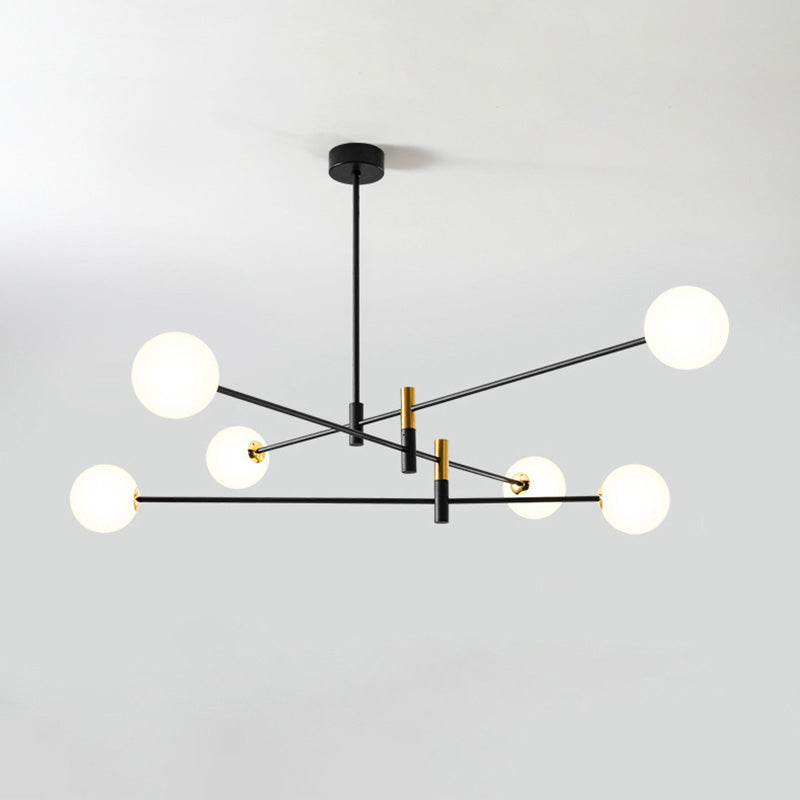 Contemporain Scandinave Magique Haricot Branche Orbe Verre Fer 4/6/8 Lumière Lustre Pour Salon 