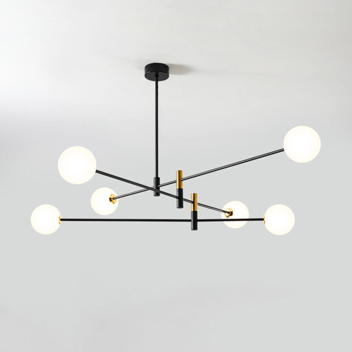Contemporain Scandinave Magique Haricot Branche Orbe Verre Fer 4/6/8 Lumière Lustre Pour Salon 