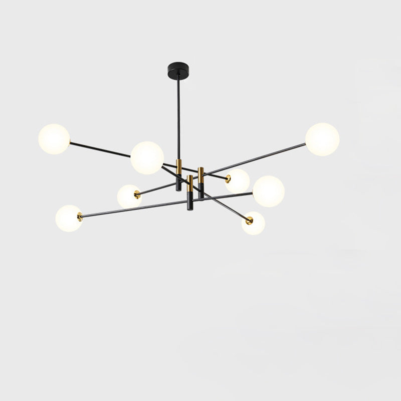 Contemporain Scandinave Magique Haricot Branche Orbe Verre Fer 4/6/8 Lumière Lustre Pour Salon 