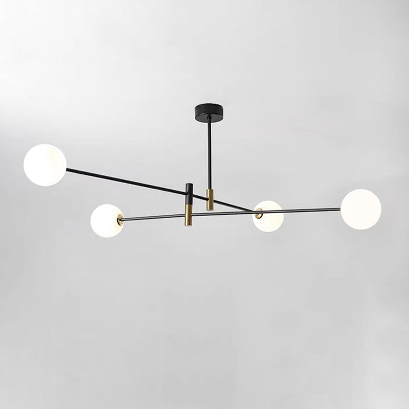 Contemporain Scandinave Magique Haricot Branche Orbe Verre Fer 4/6/8 Lumière Lustre Pour Salon 