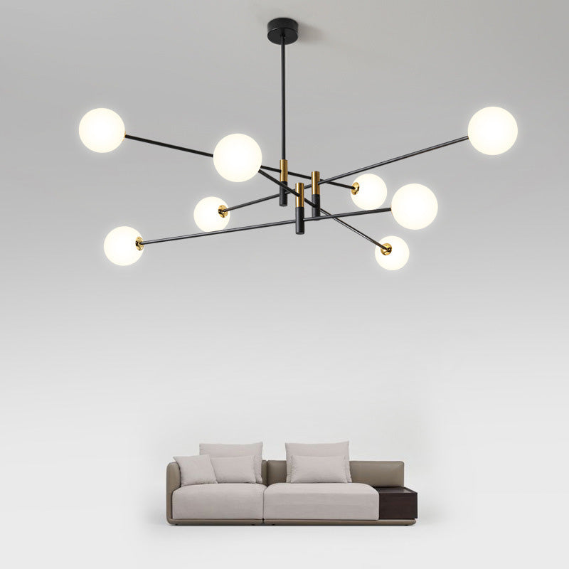Contemporain Scandinave Magique Haricot Branche Orbe Verre Fer 4/6/8 Lumière Lustre Pour Salon 