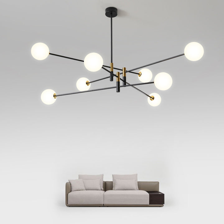 Contemporain Scandinave Magique Haricot Branche Orbe Verre Fer 4/6/8 Lumière Lustre Pour Salon 