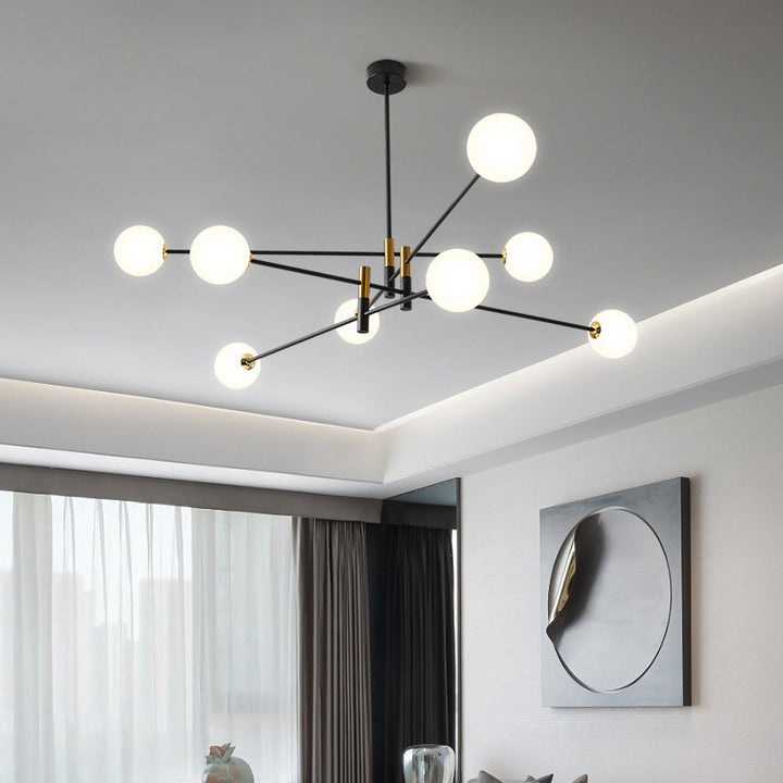 Contemporain Scandinave Magique Haricot Branche Orbe Verre Fer 4/6/8 Lumière Lustre Pour Salon 