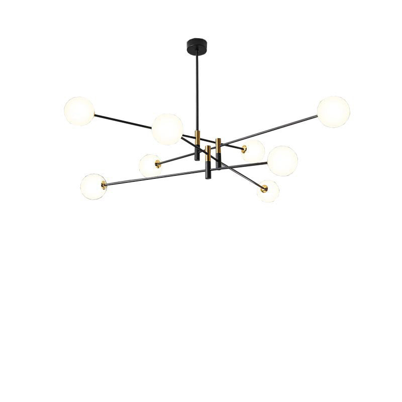 Contemporain Scandinave Magique Haricot Branche Orbe Verre Fer 4/6/8 Lumière Lustre Pour Salon 