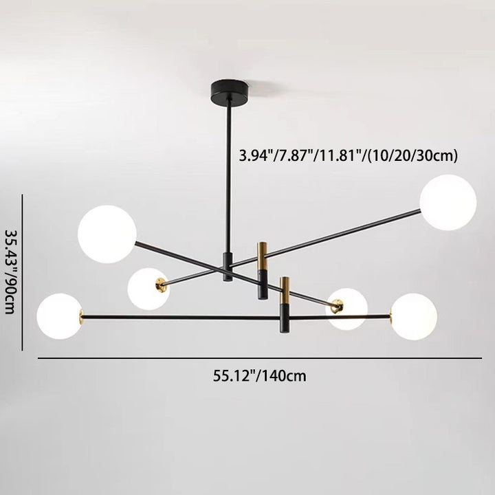 Contemporain Scandinave Magique Haricot Branche Orbe Verre Fer 4/6/8 Lumière Lustre Pour Salon 