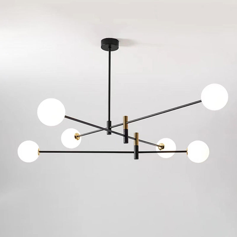 Contemporain Scandinave Magique Haricot Branche Orbe Verre Fer 4/6/8 Lumière Lustre Pour Salon 
