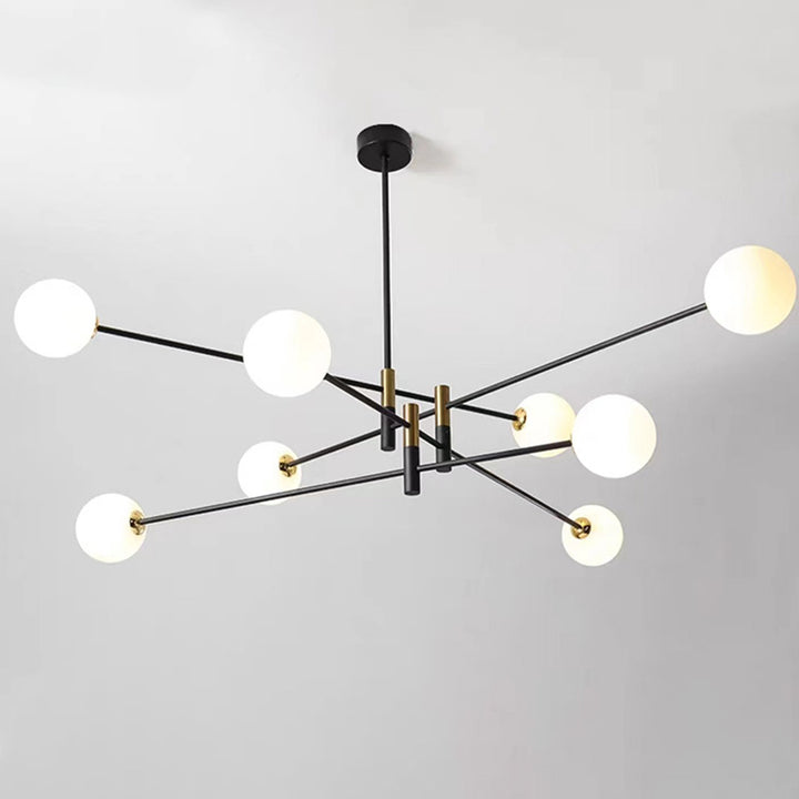 Contemporain Scandinave Magique Haricot Branche Orbe Verre Fer 4/6/8 Lumière Lustre Pour Salon 
