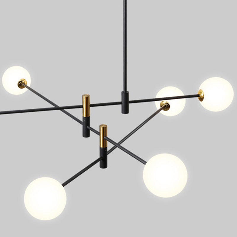 Contemporain Scandinave Magique Haricot Branche Orbe Verre Fer 4/6/8 Lumière Lustre Pour Salon 