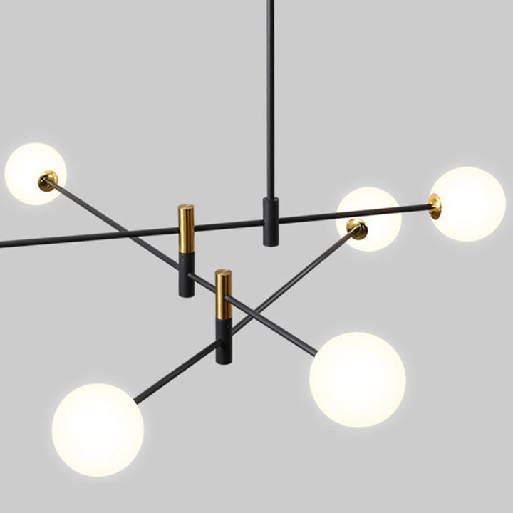 Contemporain Scandinave Magique Haricot Branche Orbe Verre Fer 4/6/8 Lumière Lustre Pour Salon 