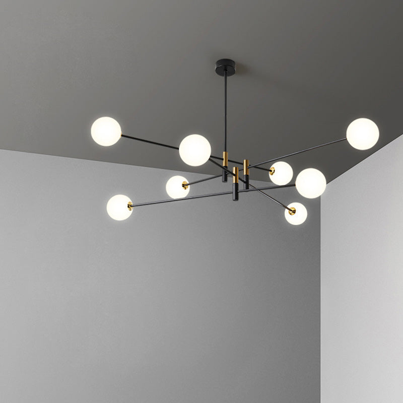 Contemporain Scandinave Magique Haricot Branche Orbe Verre Fer 4/6/8 Lumière Lustre Pour Salon 