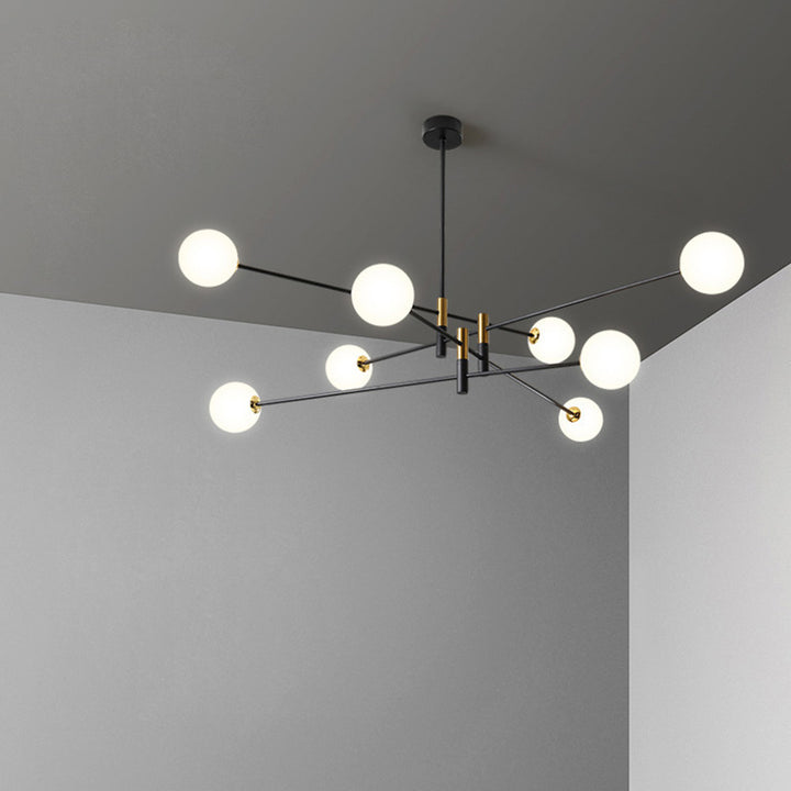 Contemporain Scandinave Magique Haricot Branche Orbe Verre Fer 4/6/8 Lumière Lustre Pour Salon 