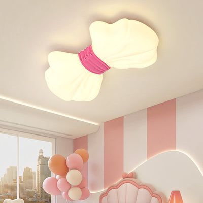 Modern Art Deco Butterfly Bow PE Iron LED Flush Mount Ceiling Light For Living Room