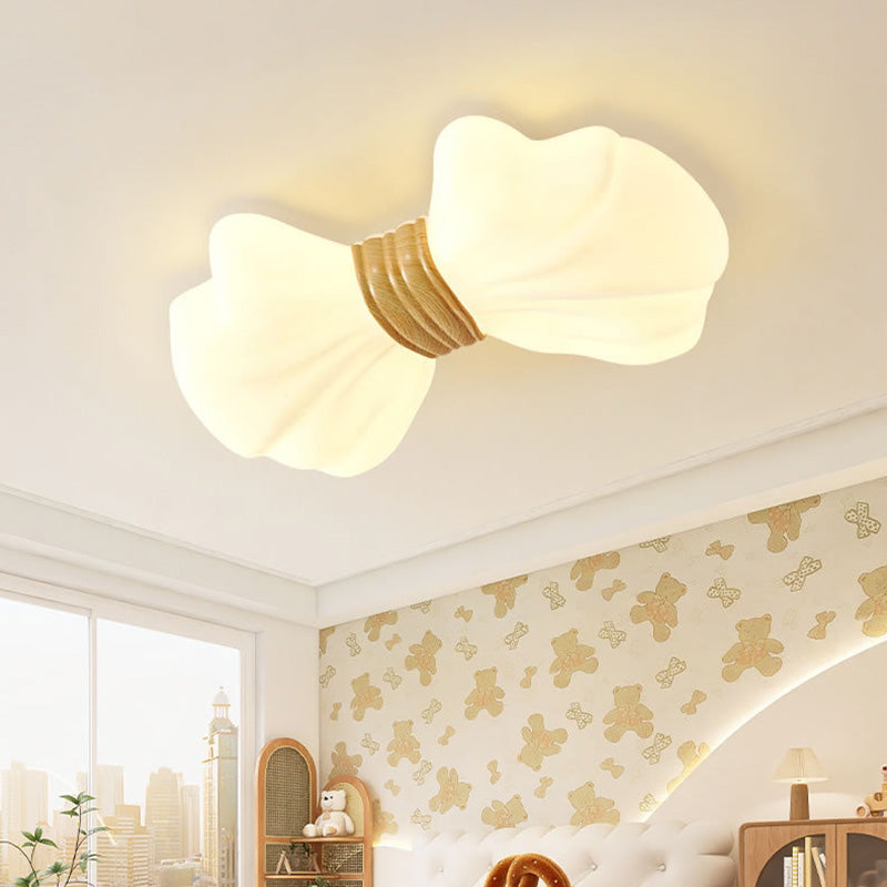Modern Art Deco Butterfly Bow PE Iron LED Flush Mount Ceiling Light For Living Room