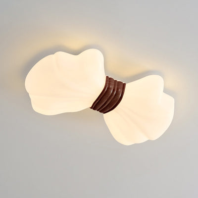 Modern Art Deco Butterfly Bow PE Iron LED Flush Mount Ceiling Light For Living Room