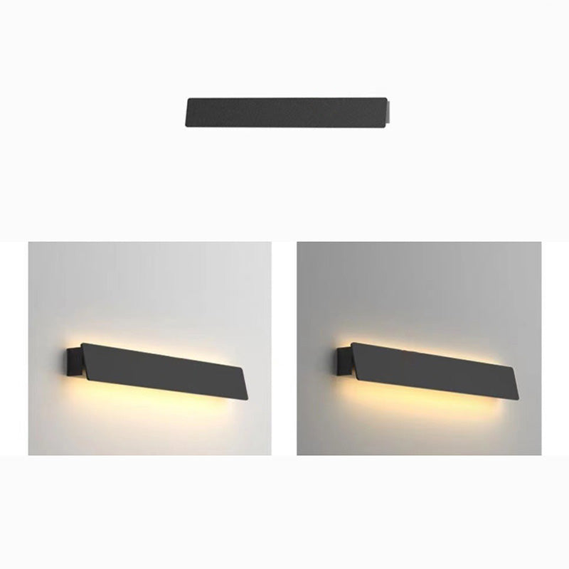 مصباح حائط LED مستطيل من الألومنيوم بالطاقة الشمسية بتصميم حديث وبسيط للحديقة 