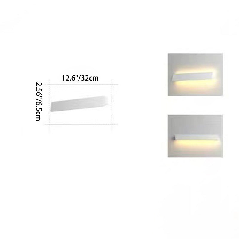 مصباح حائط LED مستطيل من الألومنيوم بالطاقة الشمسية بتصميم حديث وبسيط للحديقة 