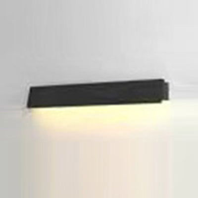 مصباح حائط LED مستطيل من الألومنيوم بالطاقة الشمسية بتصميم حديث وبسيط للحديقة 