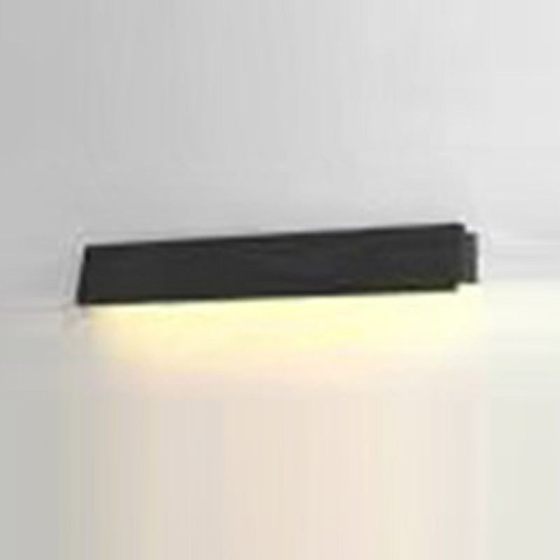 مصباح حائط LED مستطيل من الألومنيوم بالطاقة الشمسية بتصميم حديث وبسيط للحديقة 