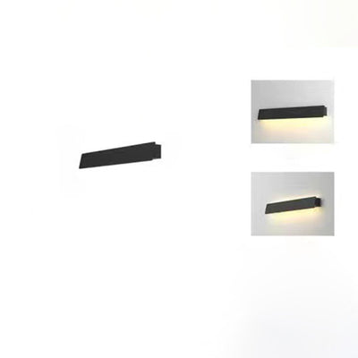 مصباح حائط LED مستطيل من الألومنيوم بالطاقة الشمسية بتصميم حديث وبسيط للحديقة 