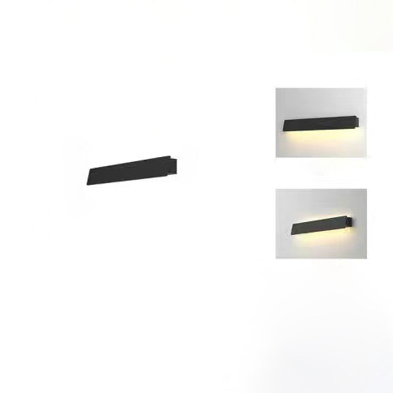 مصباح حائط LED مستطيل من الألومنيوم بالطاقة الشمسية بتصميم حديث وبسيط للحديقة 
