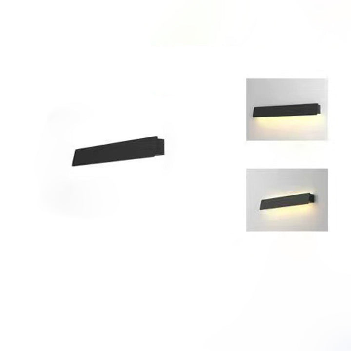 Moderne minimalistische Solar Rechteck Aluminium LED Wandleuchte Lampe für Garten 
