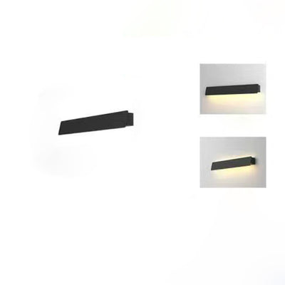 مصباح حائط LED مستطيل من الألومنيوم بالطاقة الشمسية بتصميم حديث وبسيط للحديقة 