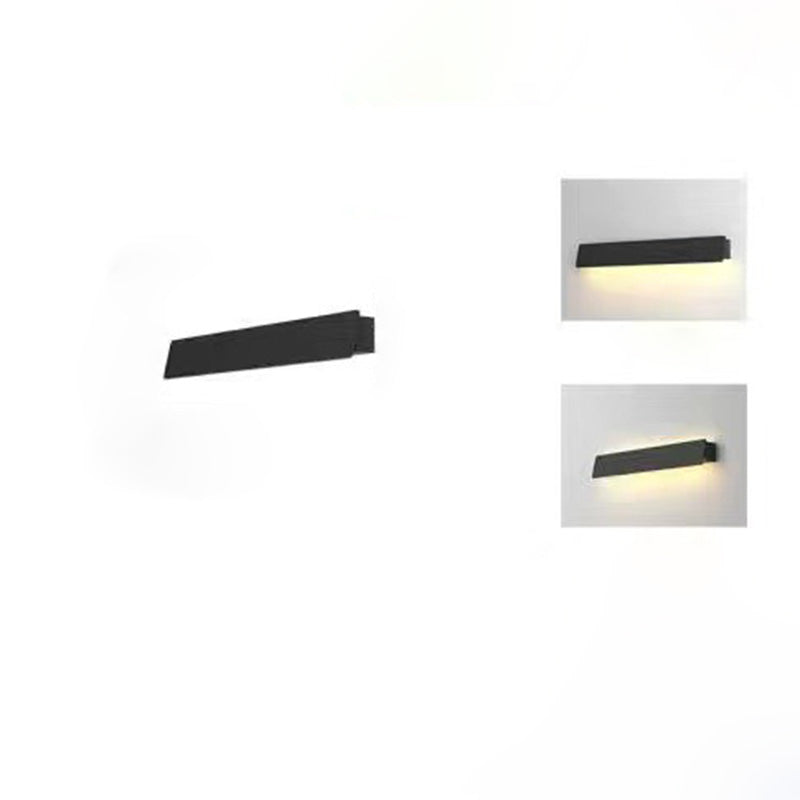 مصباح حائط LED مستطيل من الألومنيوم بالطاقة الشمسية بتصميم حديث وبسيط للحديقة 