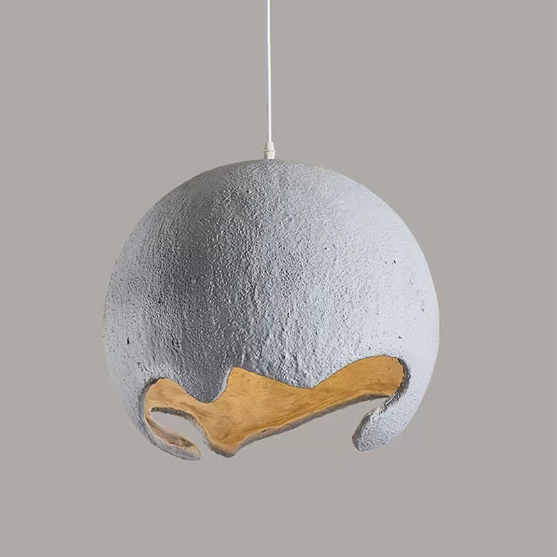 Zeitgenössische industrielle Odd Ball Runde Harz 1-Licht Pendelleuchte für Schlafzimmer 