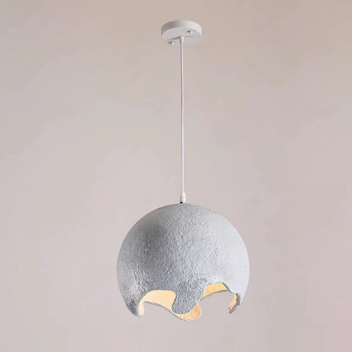 Contemporary Industrial Odd Ball Round Resin 1-Light Pendant Light For Bedroom