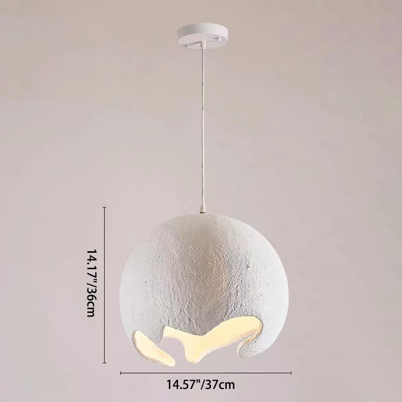 Zeitgenössische industrielle Odd Ball Runde Harz 1-Licht Pendelleuchte für Schlafzimmer 