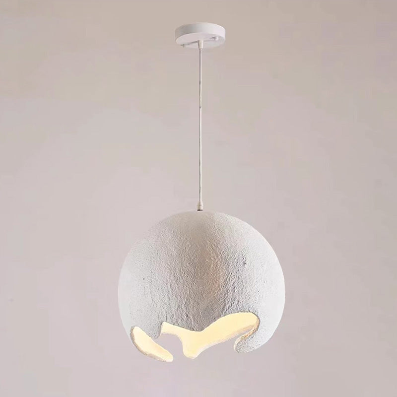 Zeitgenössische industrielle Odd Ball Runde Harz 1-Licht Pendelleuchte für Schlafzimmer 
