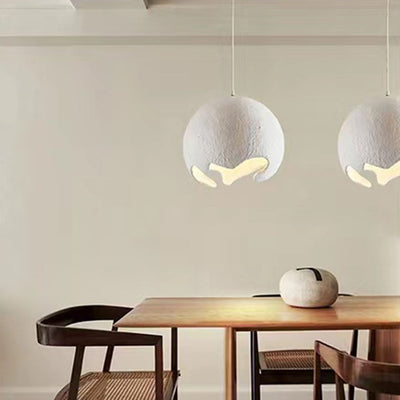 Zeitgenössische industrielle Odd Ball Runde Harz 1-Licht Pendelleuchte für Schlafzimmer 