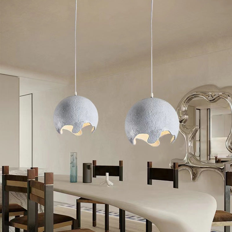 Zeitgenössische industrielle Odd Ball Runde Harz 1-Licht Pendelleuchte für Schlafzimmer 
