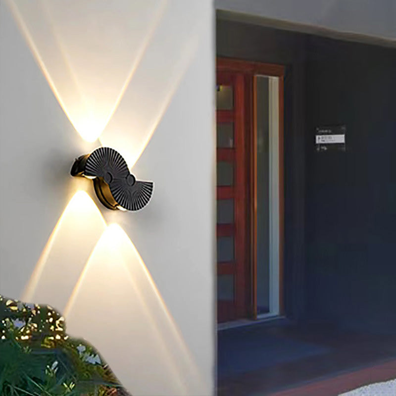 مصباح حائط LED من الألومنيوم الأكريليكي على شكل نصف دائرة بتصميم بسيط وحديث للحديقة 