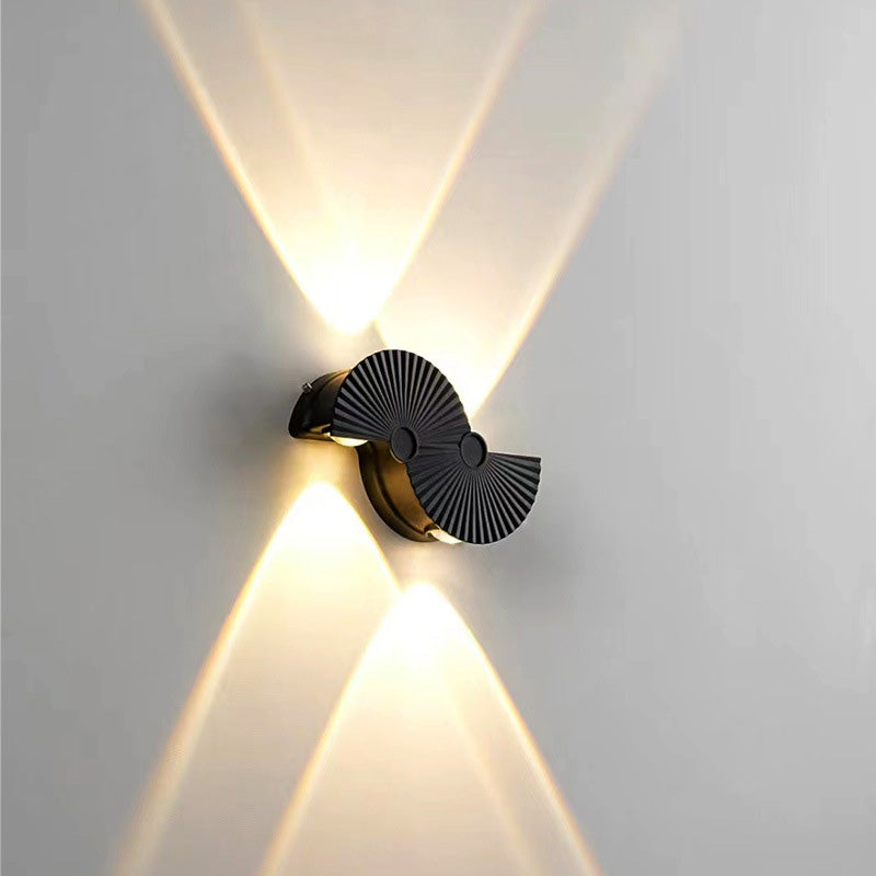 مصباح حائط LED من الألومنيوم الأكريليكي على شكل نصف دائرة بتصميم بسيط وحديث للحديقة 