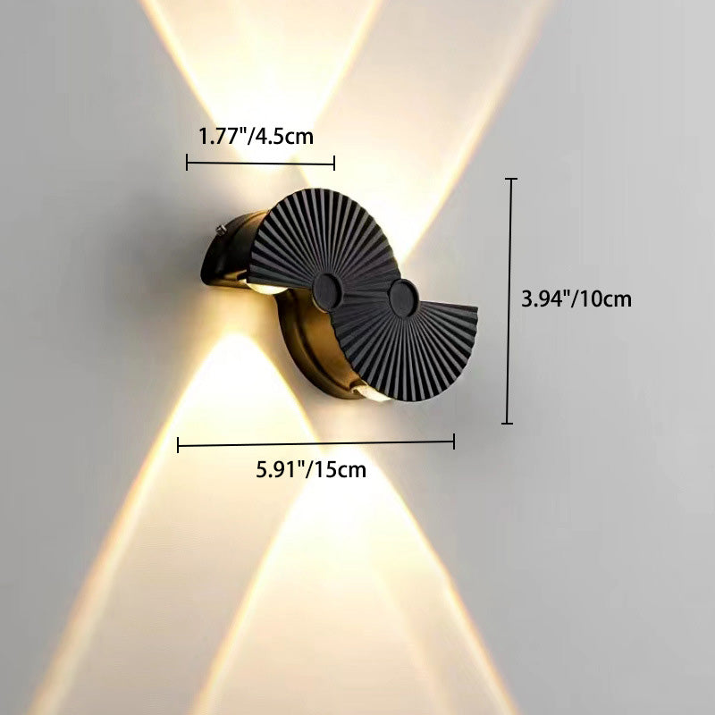 مصباح حائط LED من الألومنيوم الأكريليكي على شكل نصف دائرة بتصميم بسيط وحديث للحديقة 