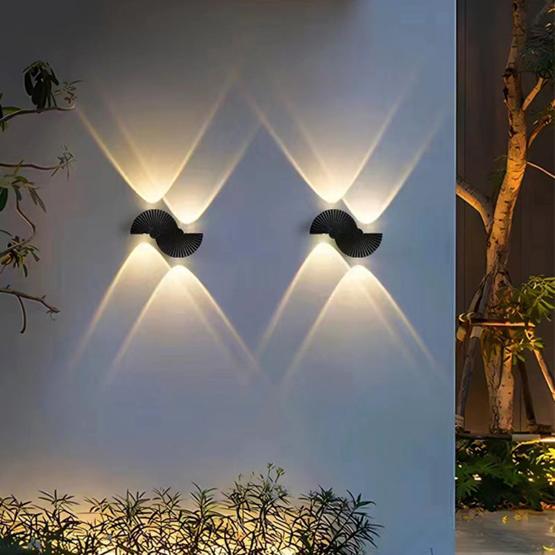 مصباح حائط LED من الألومنيوم الأكريليكي على شكل نصف دائرة بتصميم بسيط وحديث للحديقة 