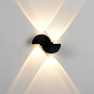 مصباح حائط LED من الألومنيوم الأكريليكي على شكل نصف دائرة بتصميم بسيط وحديث للحديقة 