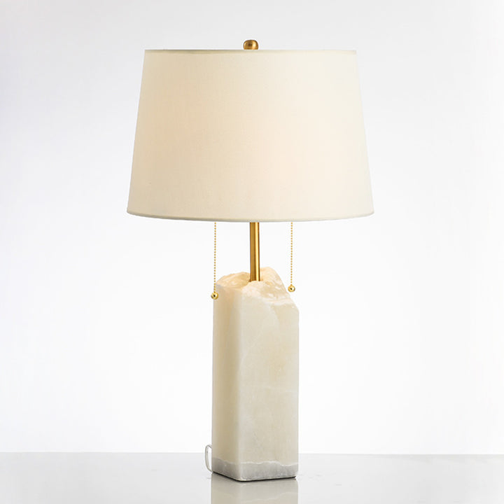 Lámpara de mesa contemporánea nórdica redonda cuadrada de tela lavanda de 1 luz para sala de estar 