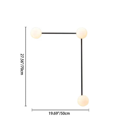 モダンミニマリスト直角ラウンドボールガラス鉄LEDウォールスコンスランプリビングルーム用 
