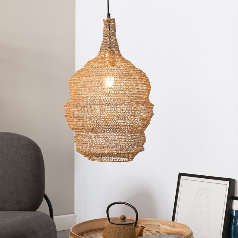 Lustre suspendu contemporain créatif rond irrégulier en fer à 1 lumière pour salon 