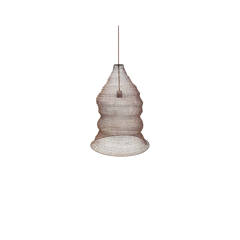 Lustre suspendu contemporain créatif rond irrégulier en fer à 1 lumière pour salon 