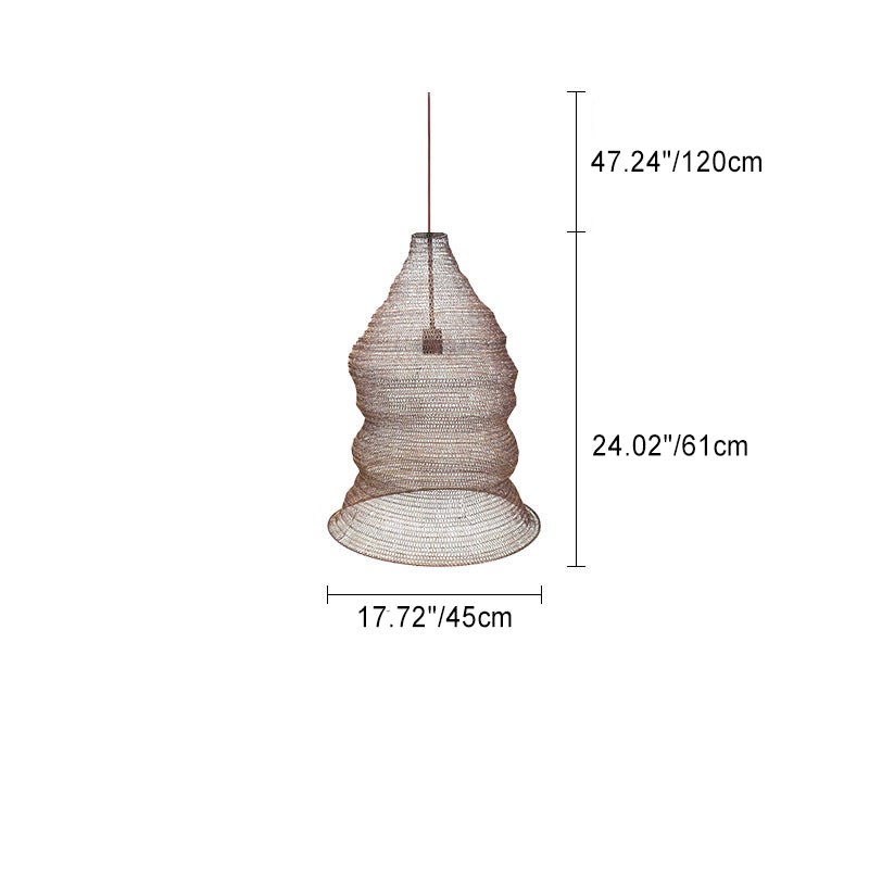 Lustre suspendu contemporain créatif rond irrégulier en fer à 1 lumière pour salon 