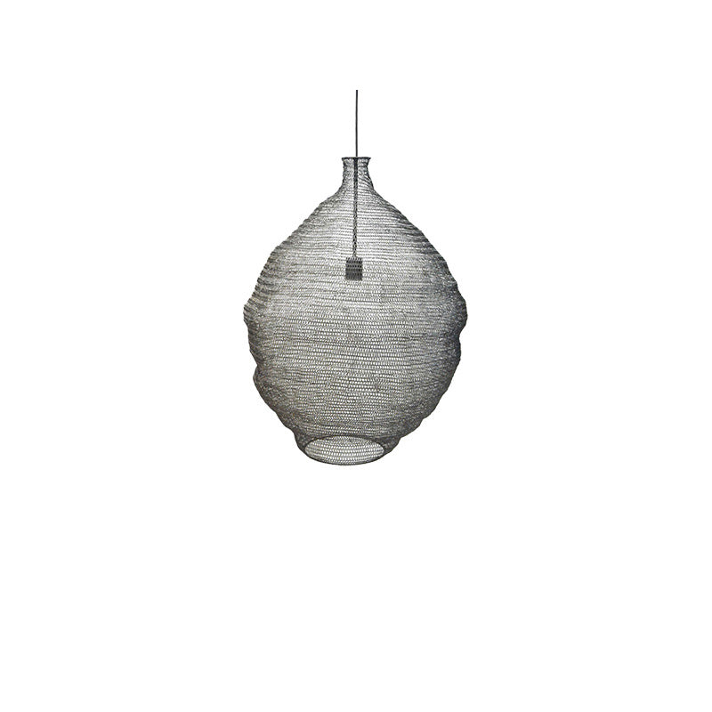 Lustre suspendu contemporain créatif rond irrégulier en fer à 1 lumière pour salon 