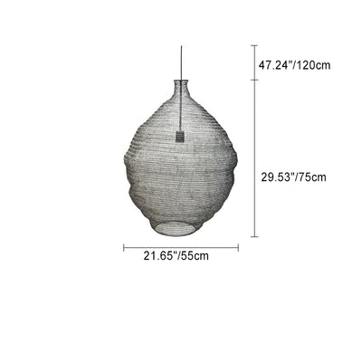 Lustre suspendu contemporain créatif rond irrégulier en fer à 1 lumière pour salon 
