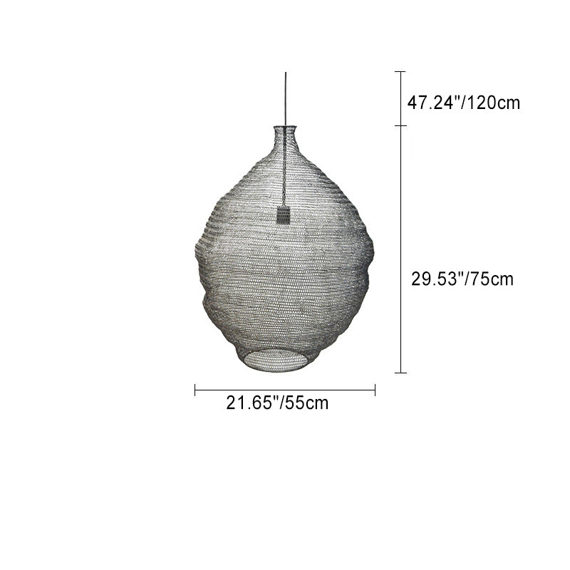 Lustre suspendu contemporain créatif rond irrégulier en fer à 1 lumière pour salon 