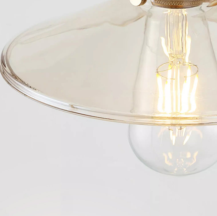 Traditionelle chinesische runde quadratische Wandleuchte aus Glas, Holz und Eisen, 1 Licht, für Wohnzimmer 