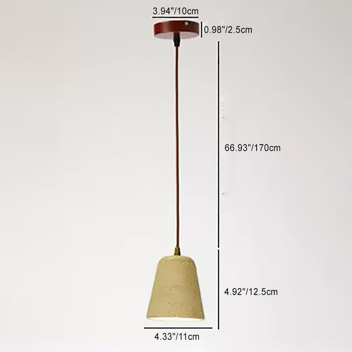 Suspension Luminaire à 1 Lumière en Verre Rond Vintage Traditionnel Effilé Travertin Jaune Fer Pour Chambre 