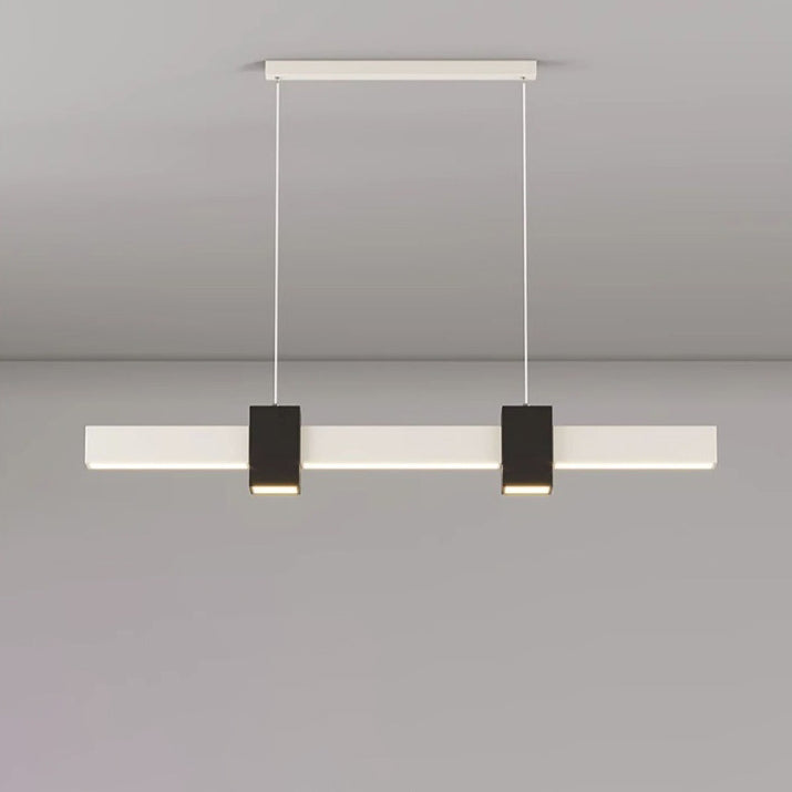 Moderne minimalistische lange Rechteck Acryl Eisen LED Insel Licht Kronleuchter für Wohnzimmer 